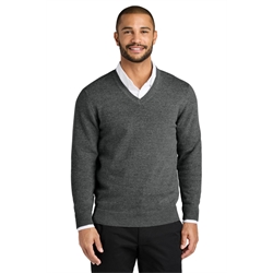 SW2850 - Mens Long Sleeve V-Neck Sweater-Charcoal Heather