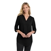 LW701 - Port Authority  Women's 3/4-Sleeve Tunic Blouse - Black